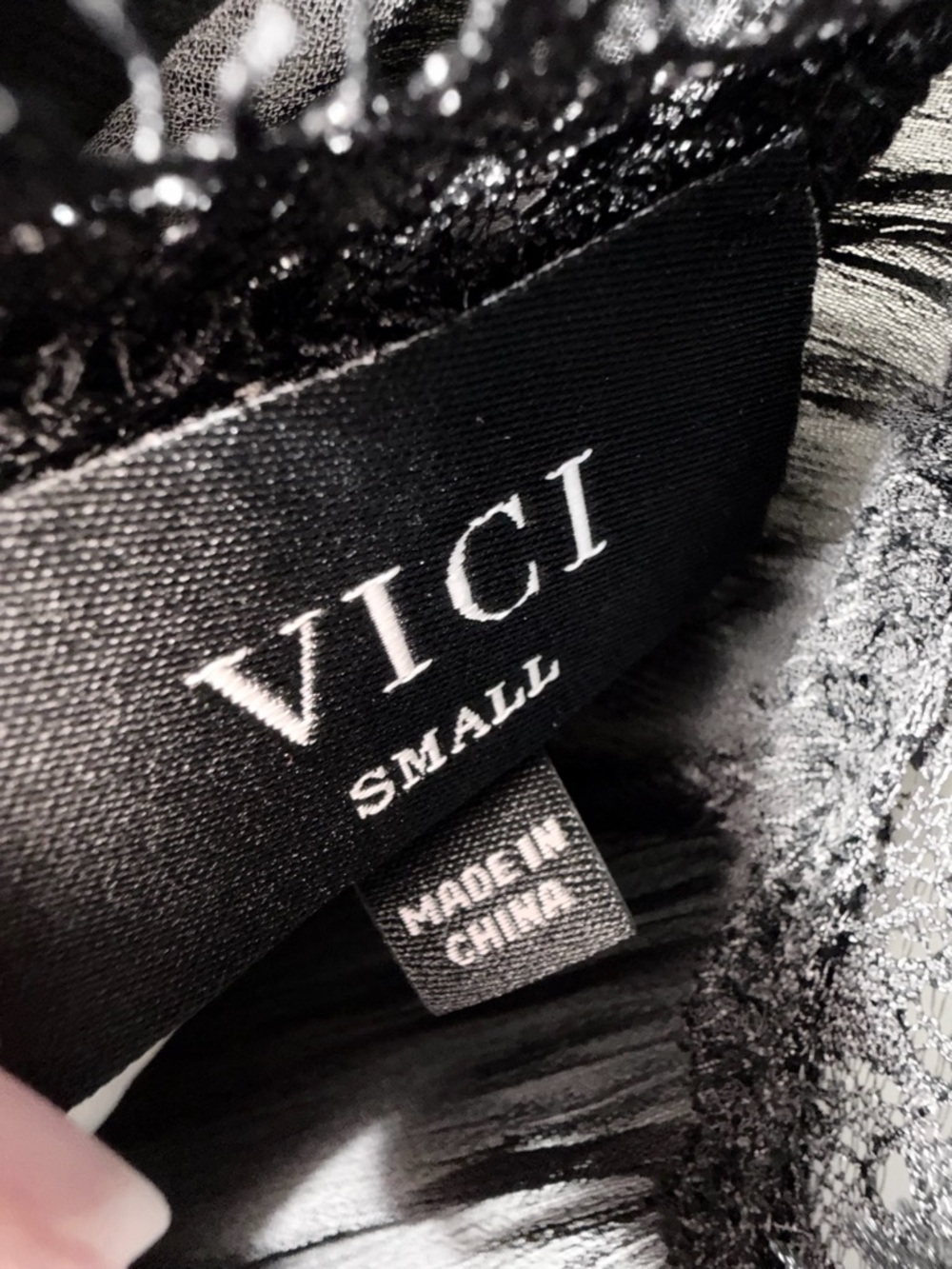 Vici Black Lace Midi Dress with Sheer Capelet - Picture 6 of 6
